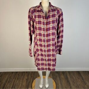 Rock 47 By Wrangler Women’s Plaid Button Down Shirt Dress L